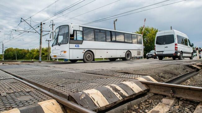 Железнодорожный переезд в Ялуторовске Тюменской области