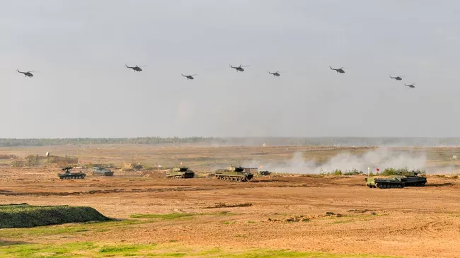 Основной этап учений Запад-2021 на полигоне Мулино в Нижегородской области