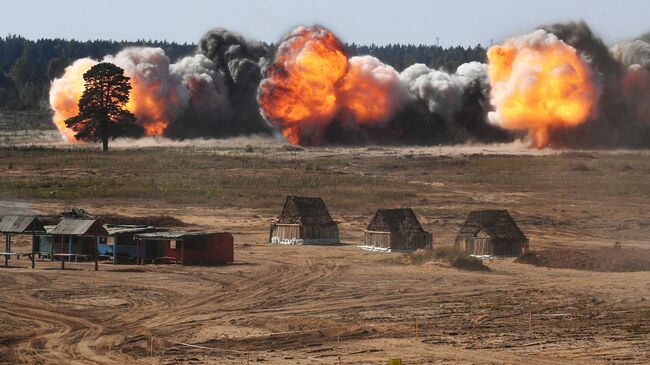 Учения Запад-2021 вооруженных сил России и Белоруссии на военном полигоне Обуз-Лесновский под Барановичами