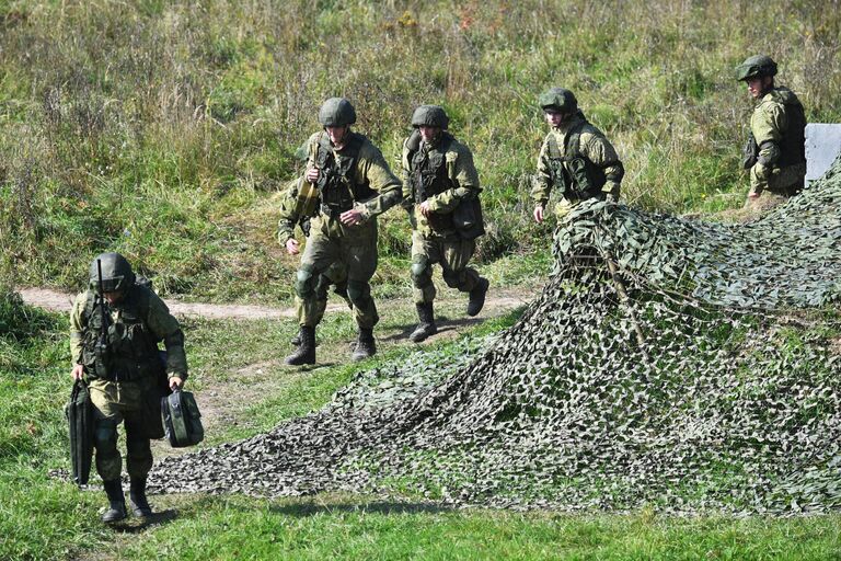 Военнослужащие на совместных стратегических учениях вооруженных сил России и Белоруссии Запад -2021 на полигоне Правдинский в Калининградской области