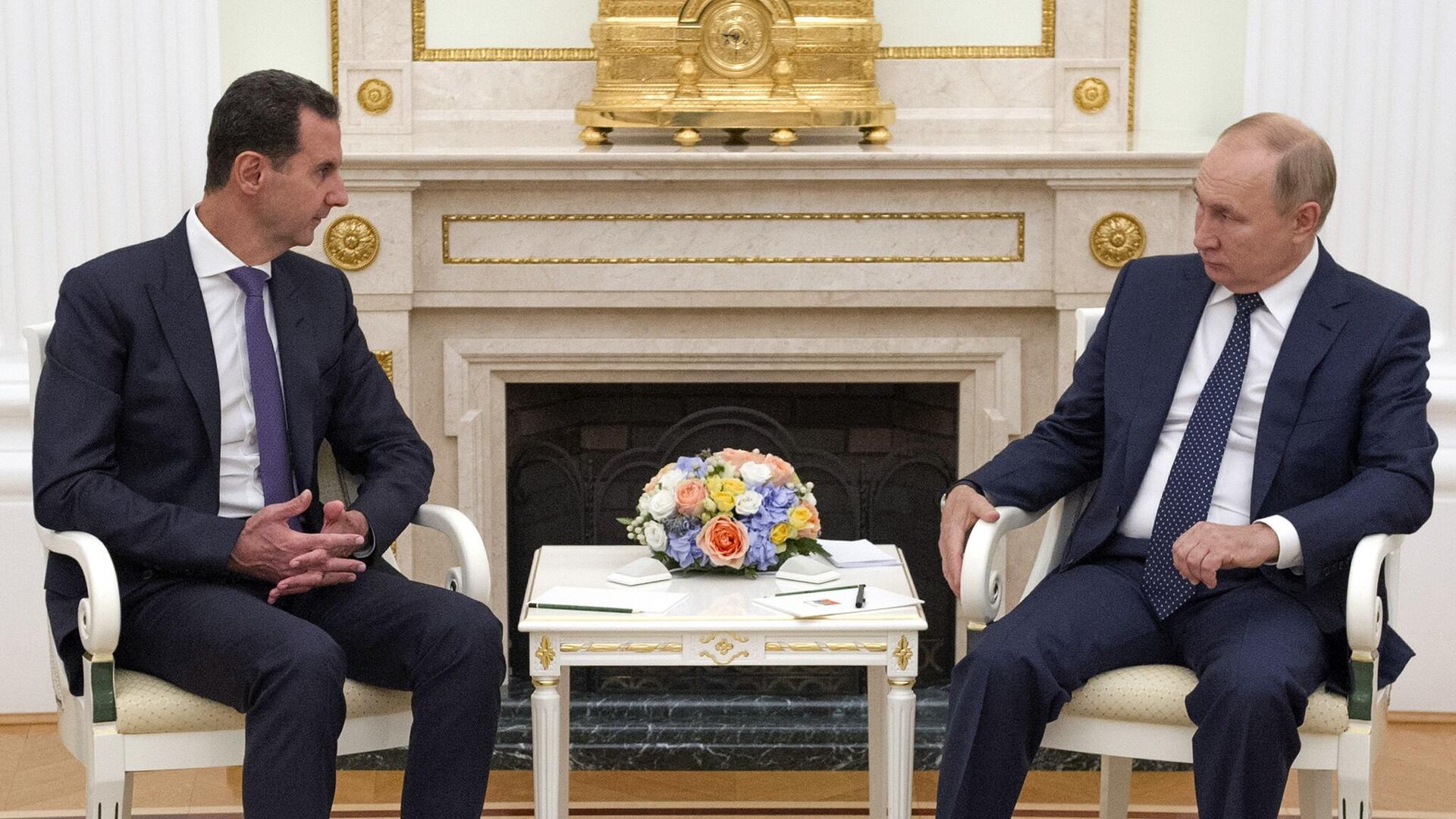 Президент РФ Владимир Путин и президент Сирии Башар Асад во время встречи в Москве - РИА Новости, 1920, 14.09.2021