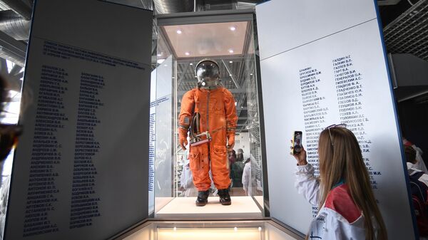 Скафандр в экспозиции государственного музея истории космонавтики имени К.Э. Циолковского в Калуге