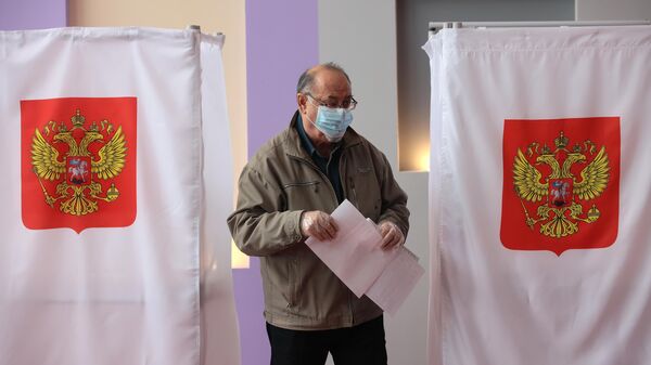 Голосование на избирательном участке в Туле