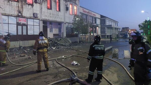 Пожар в городе Хасавюрт, Дагестан
