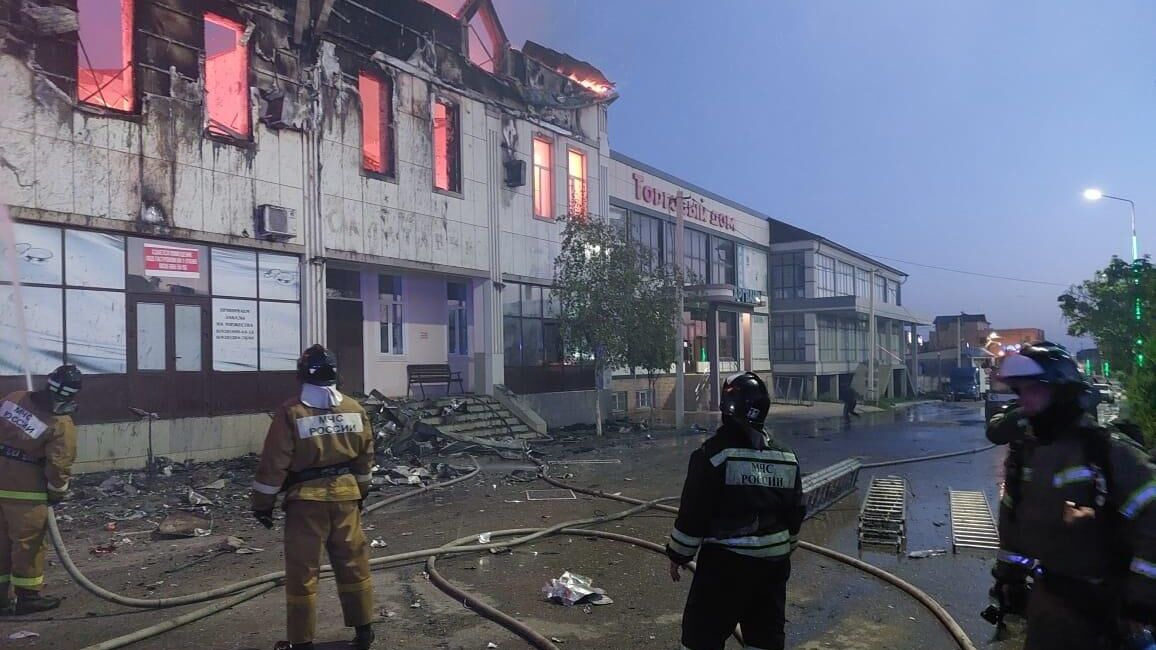 Пожар в городе Хасавюрт, Дагестан - РИА Новости, 1920, 21.09.2021
