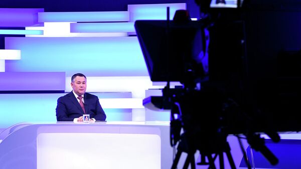 Губернатор Тверской области Игорь Руденя в эфире телеканала Россия 24 Тверь