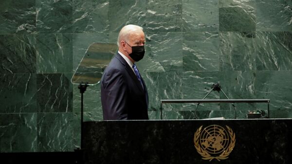 Президент США Джо Байден перед выступлением на сессии Генеральной Ассамблеи ООН в Нью-Йорке