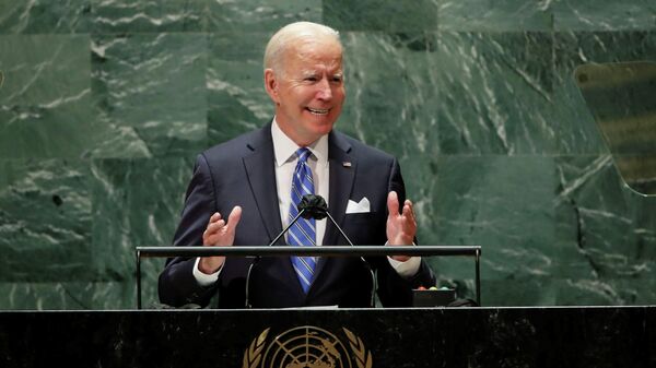 Президент США Джо Байден выступает на сессии Генеральной Ассамблеи ООН в Нью-Йорке