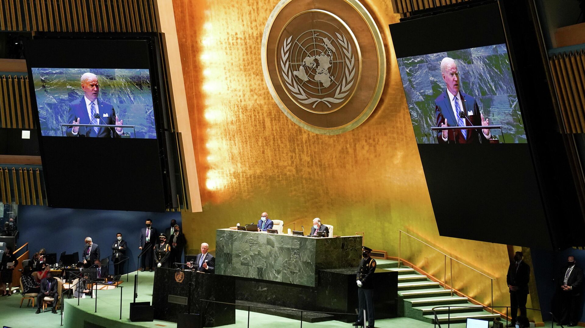 Президент США Джо Байден выступает на сессии Генеральной Ассамблеи ООН в Нью-Йорке - РИА Новости, 1920, 21.09.2021