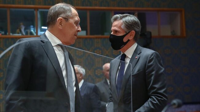Министр иностранных дел РФ Сергей Лавров и государственный секретарь США Энтони Блинкен
