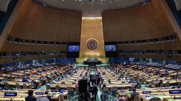 Сессия Генеральной Ассамблеи Организации Объединенных Наций (ООН) в Нью-Йорке