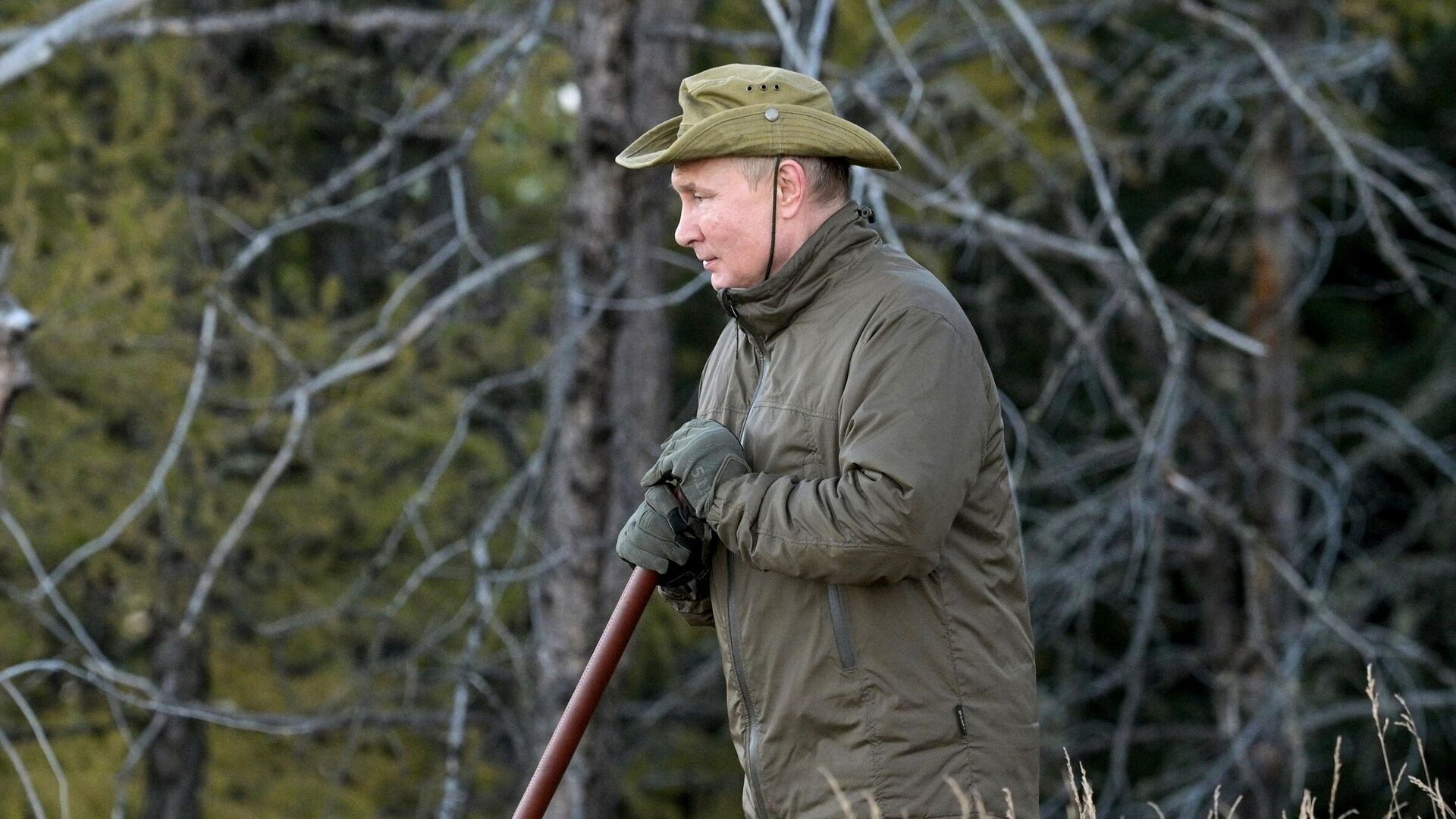 Президент РФ Владимир Путин во время прогулки в тайге - РИА Новости, 1920, 26.09.2021