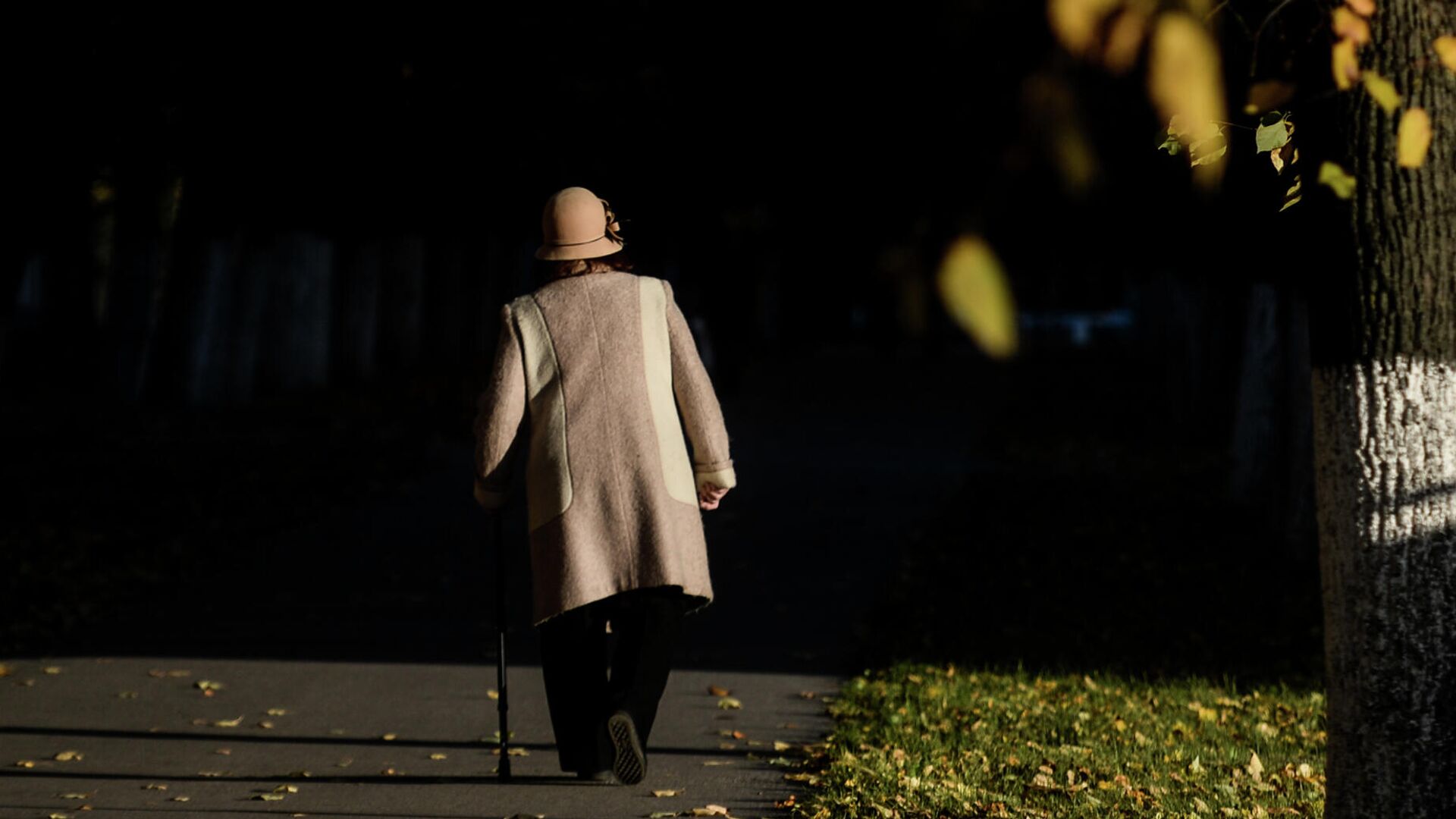 Пожилая женщина на прогулке в Великом Новгороде  - РИА Новости, 1920, 01.10.2021
