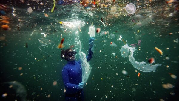 Работа фотографа из Турции Шебнема Кошкуна Новая опасность для подводного мира: отходы COVID-19, получившая Гран при в Фотоконкурсе имени Андрея Стенина