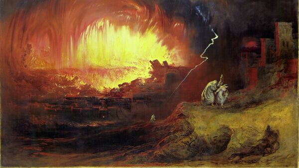 Репродукция картины Джона Мартина Уничтожение Содома и Гоморры (1852) 