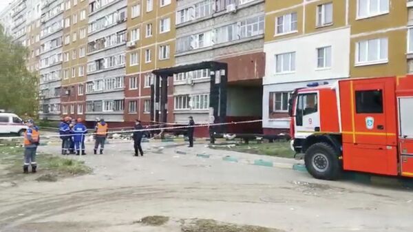 На месте взрыва газовоздушной смеси в жилом доме в Нижнем Новгороде. Кадр из видео