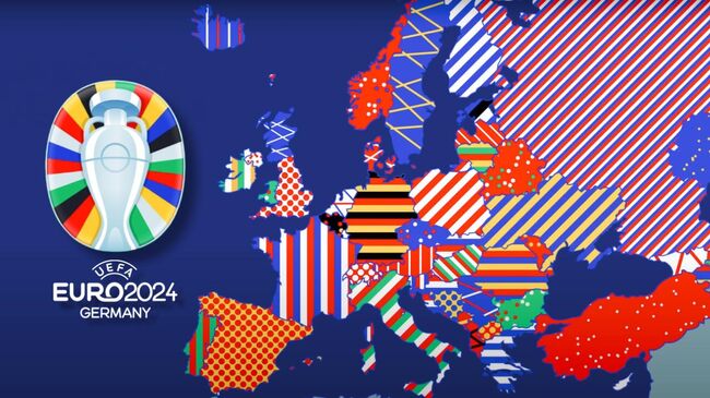 Карта Европы / Логотип Евро 2024