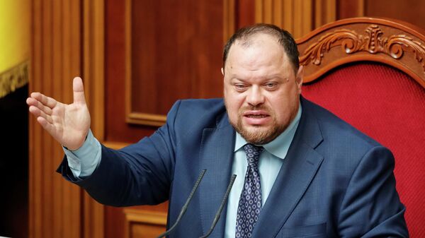 Руслан Стефанчук во время заседания Верховной рады Украины
