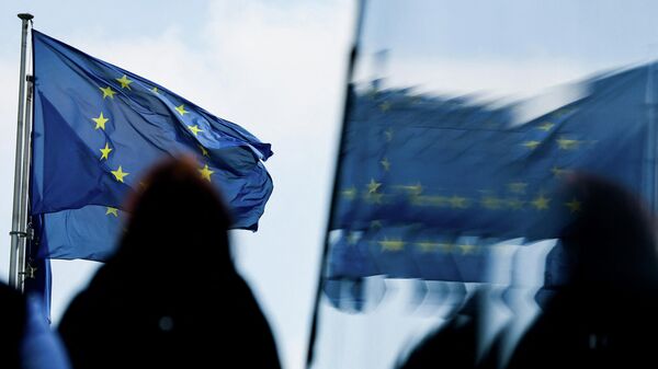 Флаг ЕС в Брюсселе