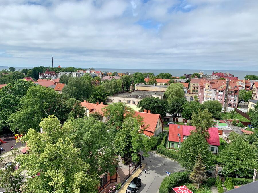 Вид сверху на Зеленоградск, Калининградская область 