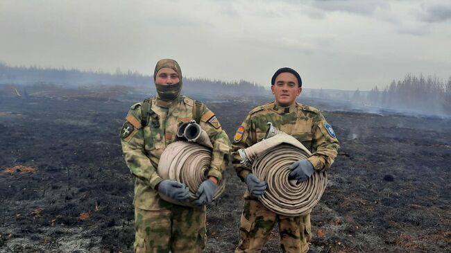 Казаки помогают в тушении торфяных пожаров в окрестностях  Екатеринбурга