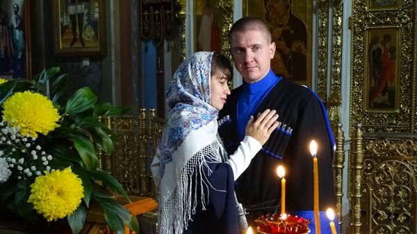 Церемония венчания Олега Фомченкова-Бровко и Ольги Ганеевой