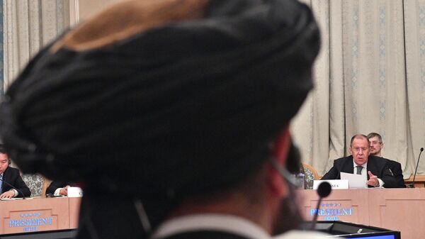 Министр иностранных дел РФ Сергей Лавров во время третьего заседания московского формата консультаций по Афганистану