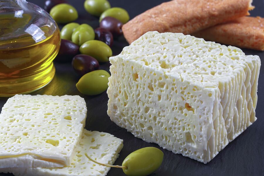 Греческий сыр и оливки 