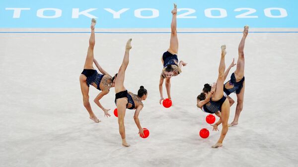 Спортсменки сборной Болгарии по художественной гимнастике