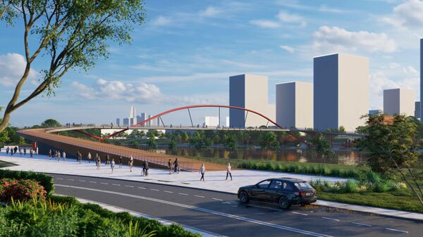 Проект пешеходного моста в Мневниковской пойме Москвы