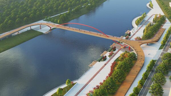 Проект пешеходного моста в Мневниковской пойме Москвы