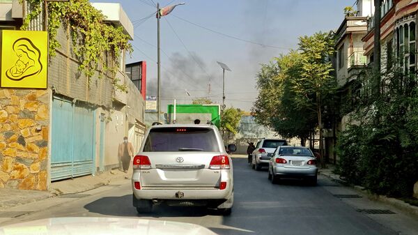 Дым от взрыва в Кабуле, Афганистан. 2 ноября 2021