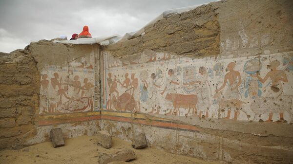 На месте раскопок в некрополе Саккара, Египет