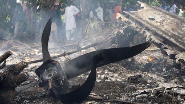 Место крушения самолета в Южном Судане