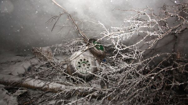 Шасси самолета Ан-12, потерпевшего крушение в Иркутской области