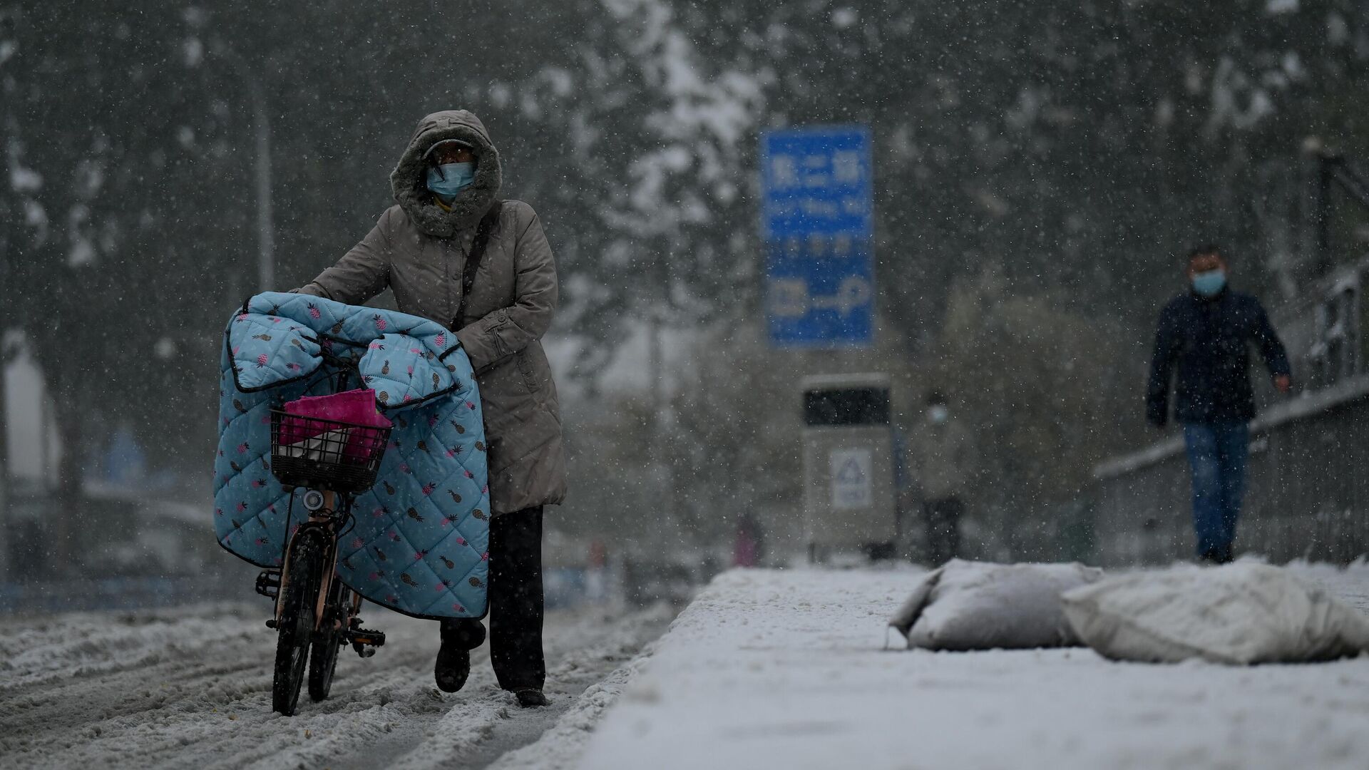 Метель и снегопад в Пекине - РИА Новости, 1920, 08.11.2021