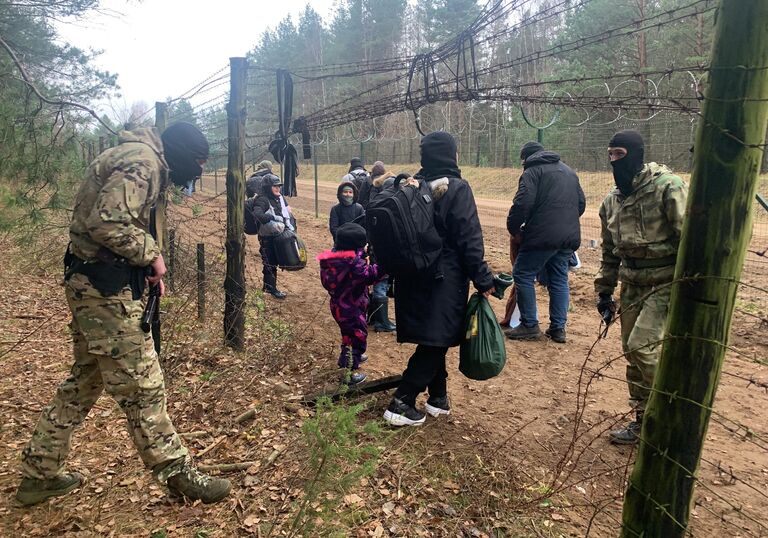 Беженцы на белорусско-польской границе