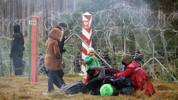 Беженцы на белорусско-польской границе