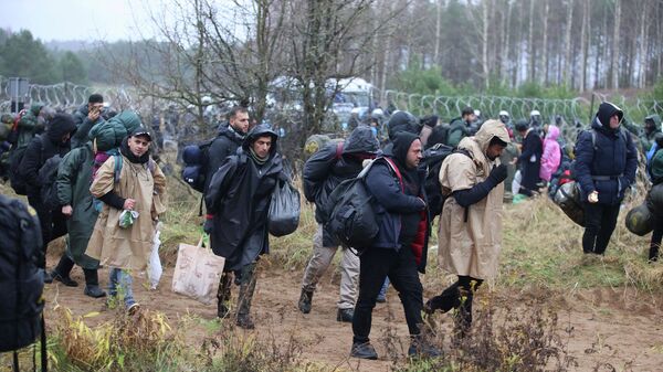 Беженцы на белорусско-польской границе