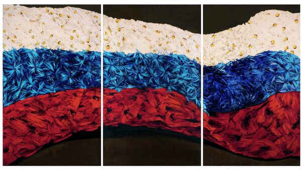 Лаврентий Бруни Триколор (триптих), 2000  холст, масло 270 x 495 см (три части), 270 x 165 см (каждая часть)
