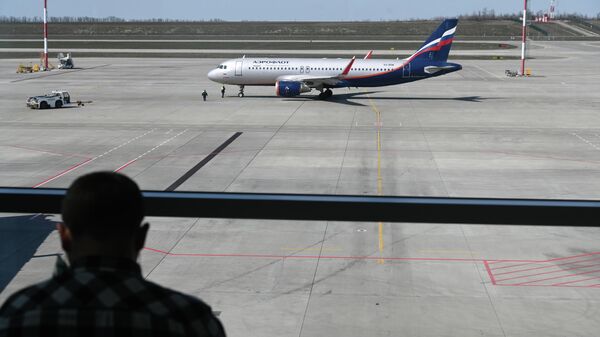 Самолет авиакомпании Аэрофлот в международном аэропорту Платов в Ростовской области