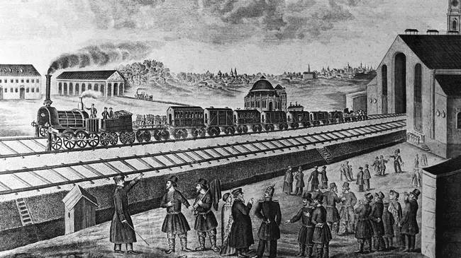Санкт-Петербурго-Московская железная дорога. Репродукция с гравюры
