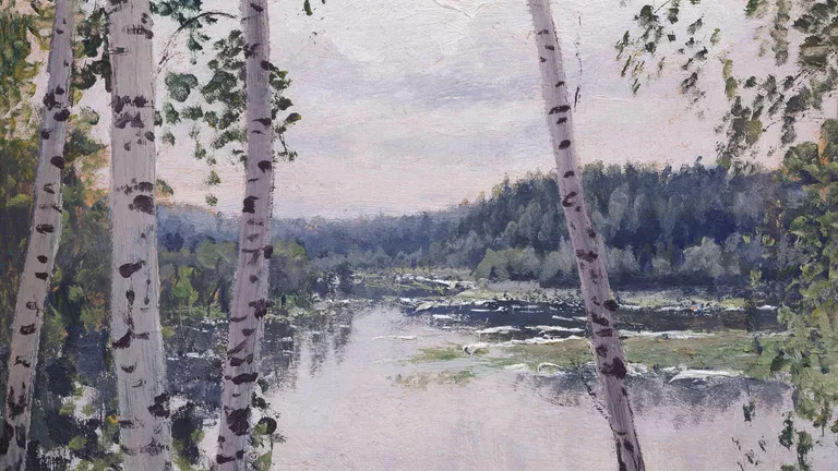 Пейзаж с березами. Н.Н. Дубовской. 1898 г. Картон, темпера. ГБУК СК Мемориальный музей-усадьба художника Н.А. Ярошенко