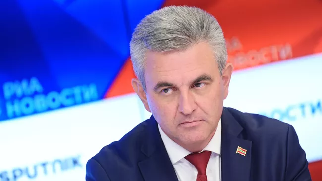 Президент Приднестровской Молдавской Республики Вадим Красносельский во время брифинга в Международном мультимедийном пресс-центре МИА Россия сегодня