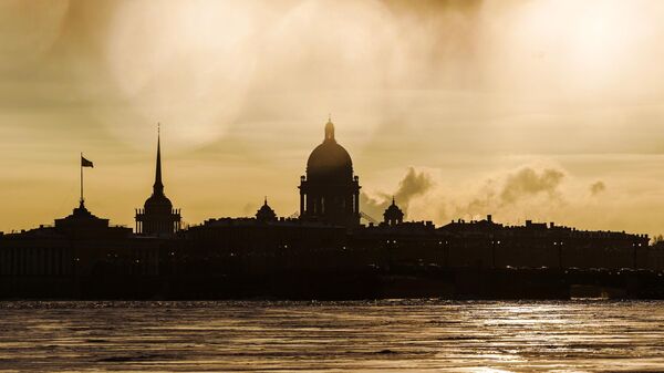 Вид на зимний Санкт-Петербург