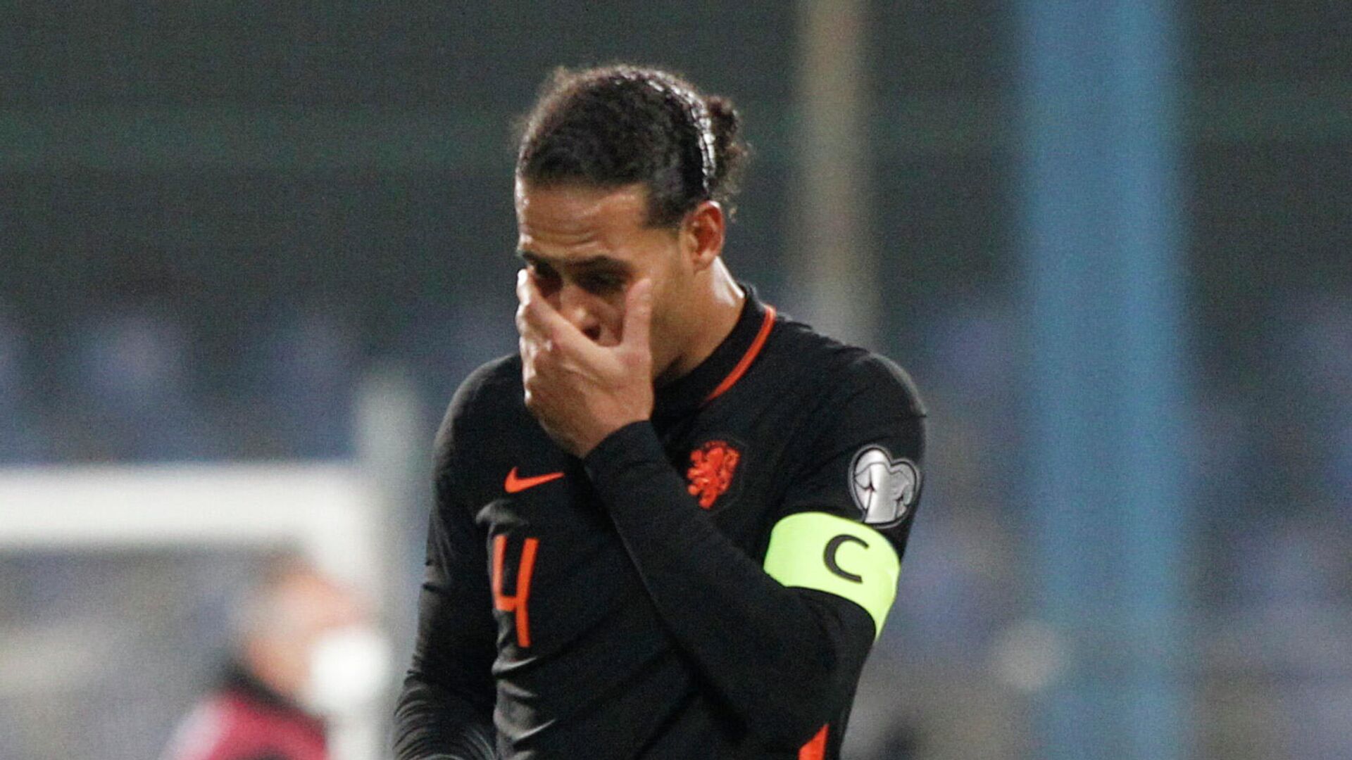 Soccer Football - World Cup - UEFA Qualifiers - Group G - Montenegro v Netherlands - Podgorica City Stadium, Podgorica, Montenegro - November 13, 2021  Netherlands' Virgil van Dijk looks dejected after the match REUTERS/Stevo Vasiljevic - РИА Новости, 1920, 14.11.2021