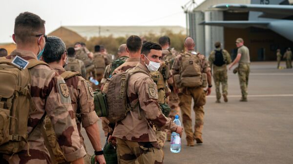 Французский контингент операции Бархан на военной базе Гао в Мали