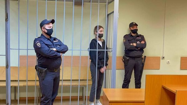 Валерия Башкирова, сбившая 16 июля на автомобиле Mazda троих детей, во время оглашения приговора в Солнцевском суде