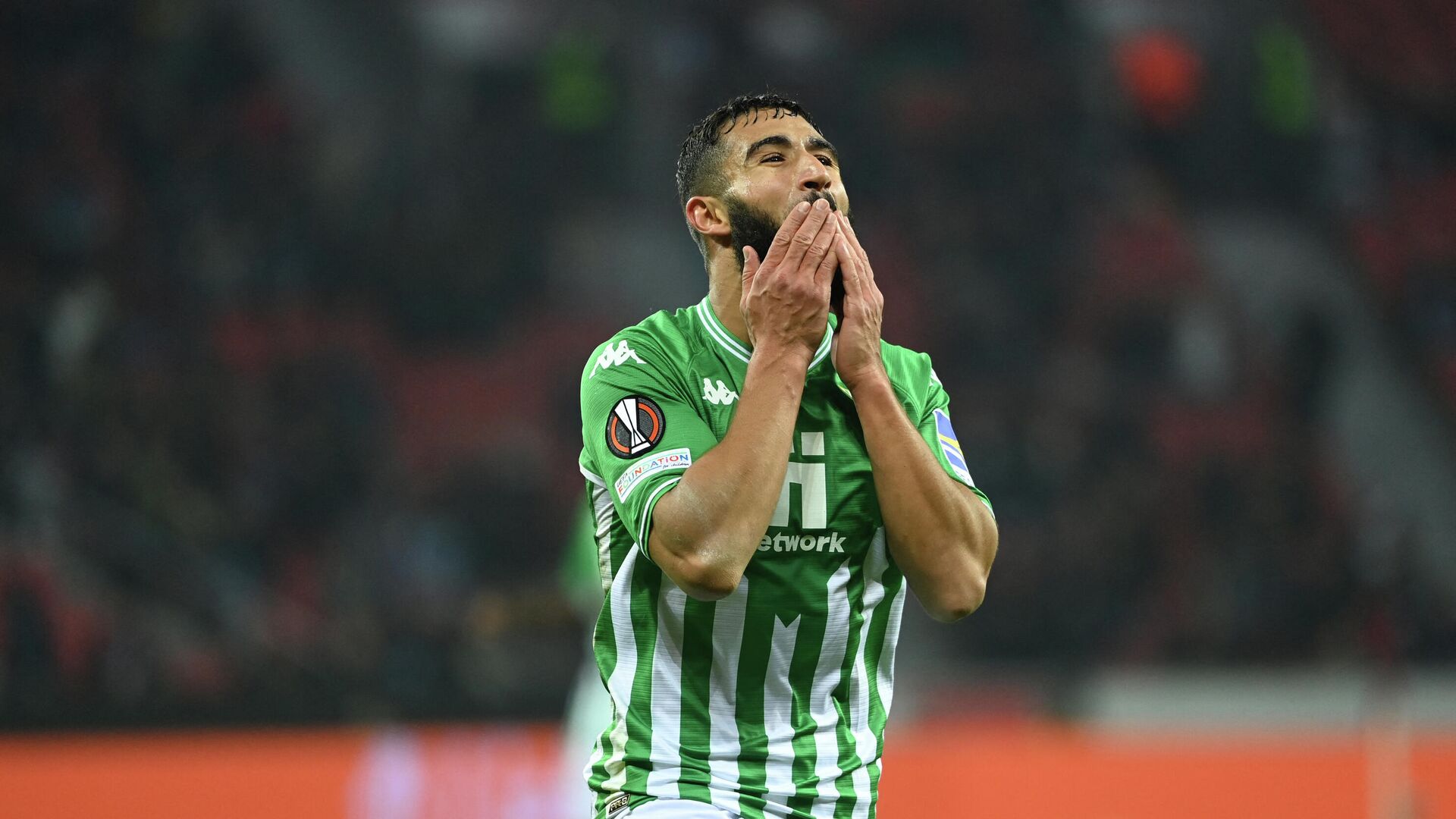 Real Betis' French midfielder Nabil Fekir reacts during the UEFA Europa League Group G football match  Bayer 04 Leverkusen v Real Betis in Leverkusen, western Germany, on November 4, 2021. (Photo by Ina Fassbender / AFP) - РИА Новости, 1920, 21.11.2021