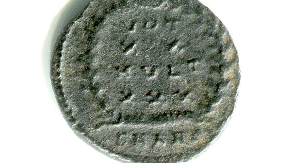 Монета Констанция II, отчеканена в 347-348 годах в Антиохии. 